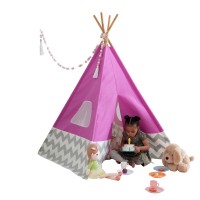 Cort mare copii Kidkraft Roz stil indian - DELUXE MODERN TEEPEE - PINK GRAY Cort mare copii Kidkraft Roz stil indian - DELUXE MODERN TEEPEE - PINK GRAY